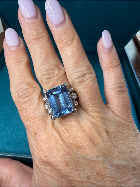 Judith Ripka Jewelry - Judith Ripka Sterling Silver Blue Topaz & CZ Ring
